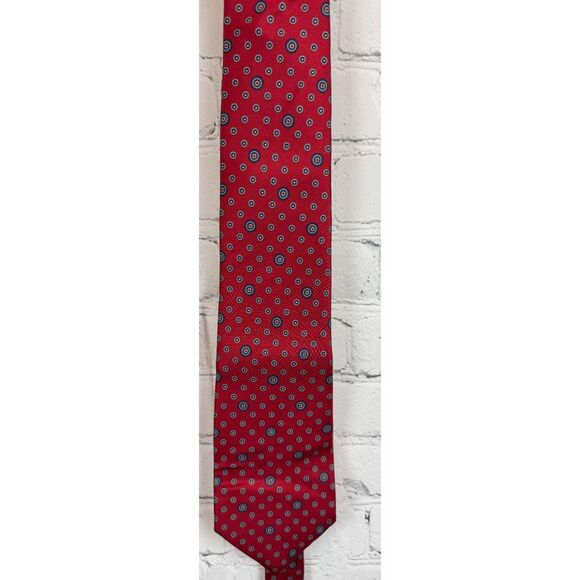 CHRISTIAN DIOR 100% silk red multicolor mens ties set of 3 - Picture 4 of 9